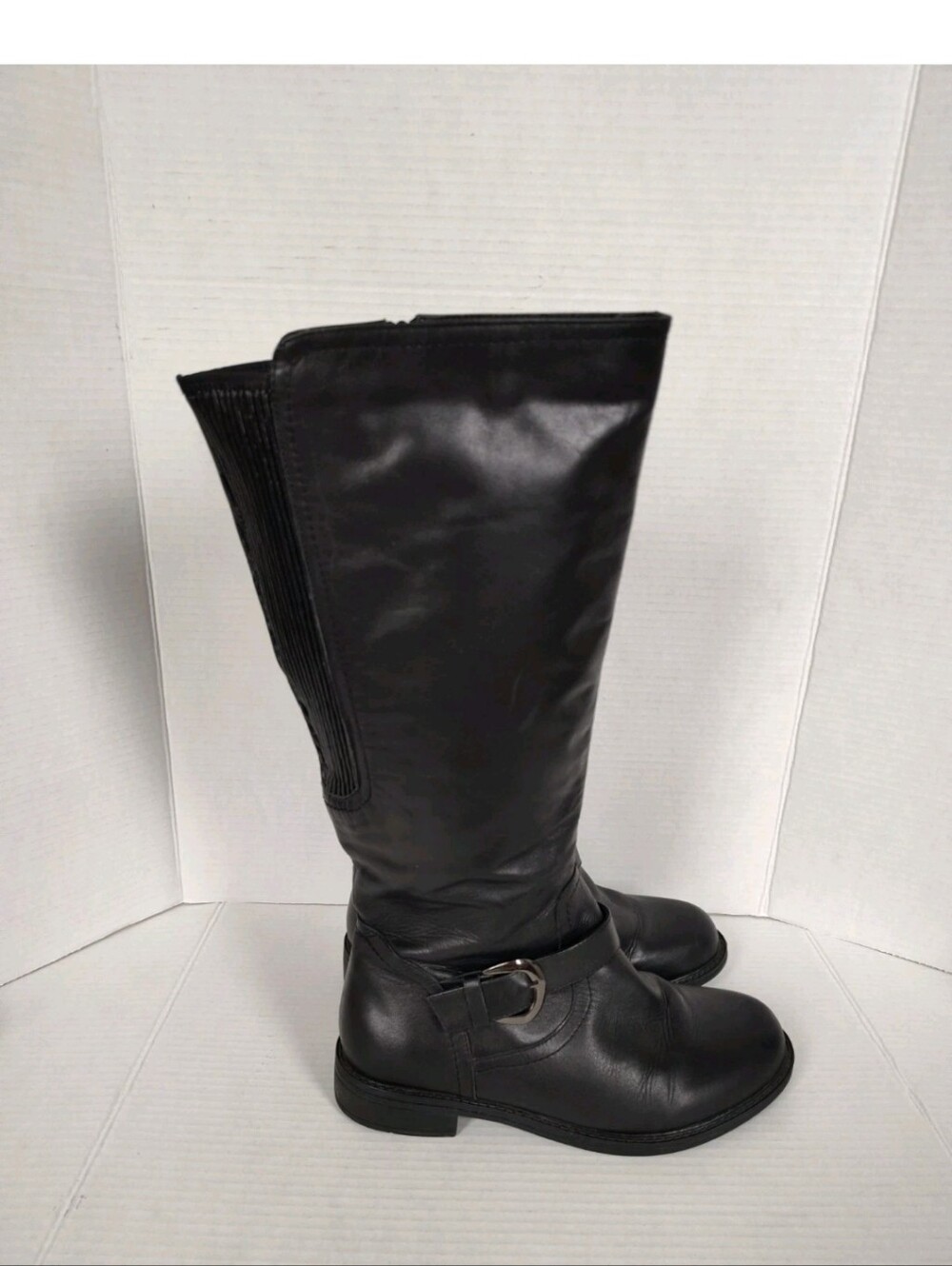 Wide Calf Tall Black Leather Boots David Tate Womens Size 10WW